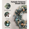 Jingle Jollys 2.7m Christmas Garland LED Lights Wreath Set Snowy