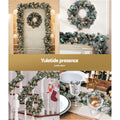Jingle Jollys 2.7m Christmas Garland LED Lights Wreath Set Snowy