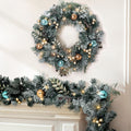Jingle Jollys 2.7m Christmas Garland LED Lights Wreath Set Snowy