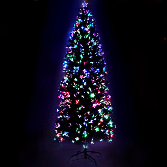 Jingle Jollys 2.4m Optic Fibre Christmas Tree Multi Colour LED
