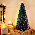 Jingle Jollys 2.4m Optic Fibre Christmas Tree Multi Colour LED