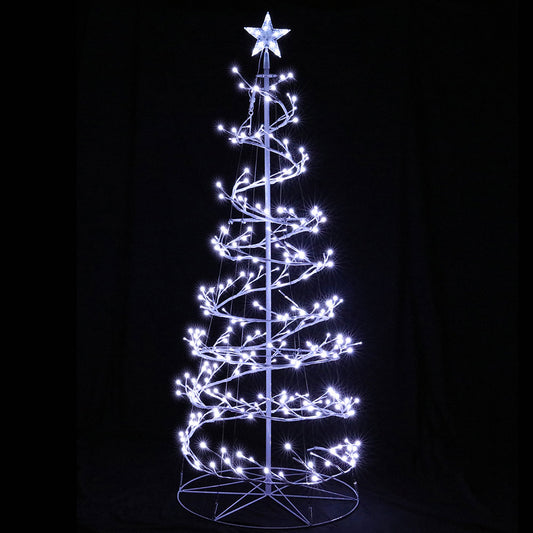 Jingle Jollys Christmas Tree 1.8M LED Cold White Lights Xmas
