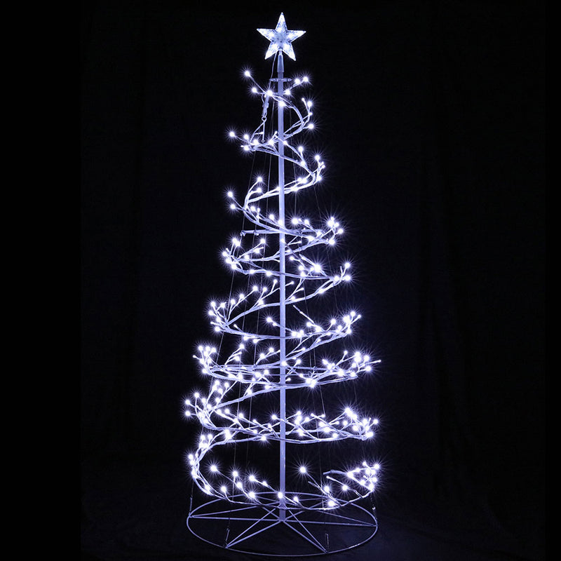 Jingle Jollys Christmas Tree 1.8M LED Cold White Lights Xmas