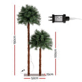 Jingle Jollys 1.5m+1m LED Christmas Palm Tree 2 in 1 Decoration