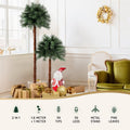 Jingle Jollys 1.5m+1m LED Christmas Palm Tree 2 in 1 Decoration