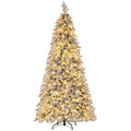 Jingle Jolly 2.1m White Flocked Pencil Christmas Tree LED 860 Tips