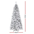 Jingle Jolly 2.1m White Flocked Pencil Christmas Tree LED 860 Tips