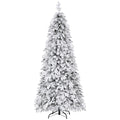 Jingle Jolly 2.1m White Flocked Pencil Christmas Tree LED 860 Tips