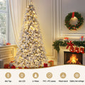 Jingle Jolly 2.1m White Flocked Pencil Christmas Tree LED 860 Tips