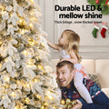 Jingle Jolly 2.1m White Flocked Pencil Christmas Tree LED 860 Tips