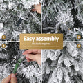 Jingle Jolly 2.1m White Flocked Pencil Christmas Tree LED 860 Tips