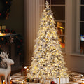 Jingle Jolly 2.1m White Flocked Pencil Christmas Tree LED 860 Tips