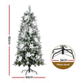 Jingle Jollys Christmas Tree 1.8m Snow Flocked Flowers 564 Tips