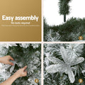 Jingle Jollys Christmas Tree 1.8m Snow Flocked Flowers 564 Tips