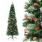Jingle Jollys 2.1m Artificial Slim Christmas Tree Pine Cone Berry Decor Corner