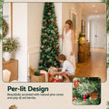 Jingle Jollys 2.1m Artificial Slim Christmas Tree Pine Cone Berry Decor Corner