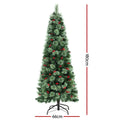Jingle Jollys Christmas Tree 1.8M LED Red Berries Xmas Decoration