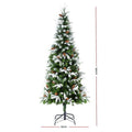 Jingle Jollys Christmas Tree 190cm Pine Cones LED 680 Tips Flocking