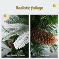 Jingle Jollys Christmas Tree 190cm Pine Cones LED 680 Tips Flocking