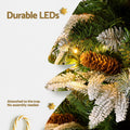 Jingle Jollys Christmas Tree 190cm Pine Cones LED 680 Tips Flocking