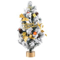 Jingle Jollys 60cm Tabletop Christmas Tree Snowy White Xmas Ornaments