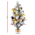 Jingle Jollys 60cm Tabletop Christmas Tree Snowy White Xmas Ornaments