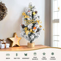 Jingle Jollys 60cm Tabletop Christmas Tree Snowy White Xmas Ornaments