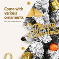 Jingle Jollys 60cm Tabletop Christmas Tree Snowy White Xmas Ornaments