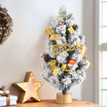 Jingle Jollys 60cm Tabletop Christmas Tree Snowy White Xmas Ornaments