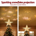 Jingle Jollys Christmas Tree Topper Star Projector Gold Snowflake