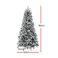 Jingle Jollys 1.8m Snow Flocked Christmas Tree LED 8 Light Modes