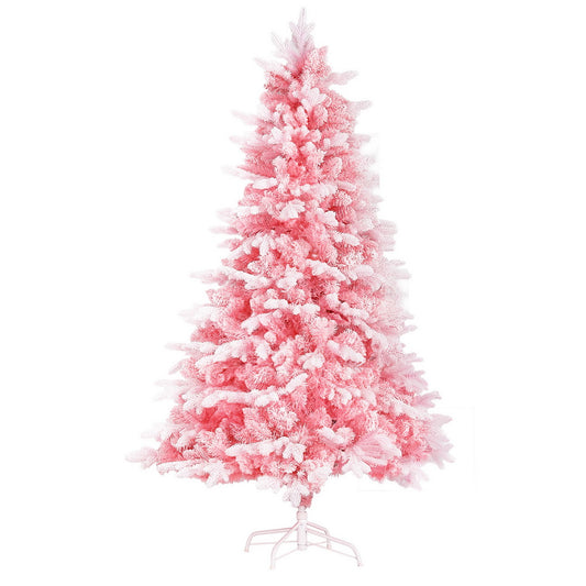 Jingle Jollys Christmas Tree 1.8m Pink Snowy 810 Tips