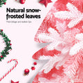 Jingle Jollys Christmas Tree 1.8m Pink Snowy 810 Tips