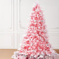 Jingle Jollys Christmas Tree 1.8m Pink Snowy 810 Tips