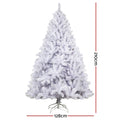 Jingle Jolly Christmas Tree 2.1m 1000 White Tips Xmas Decorations