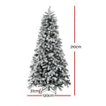 Jingle Jollys 2.1m Snow Flocked Christmas Tree 8 LED Light Modes