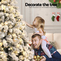 Jingle Jollys 2.1m Snow Flocked Christmas Tree 8 LED Light Modes