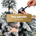 Jingle Jollys 2.1m Snow Flocked Christmas Tree 8 LED Light Modes