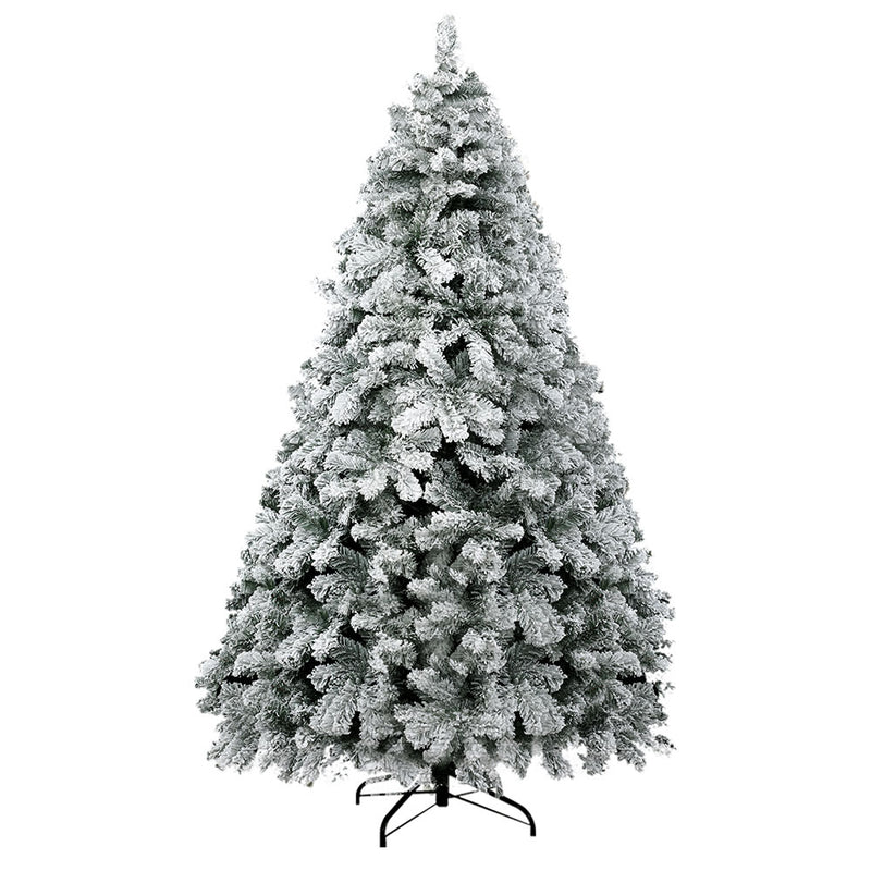 Jingle Jollys Christmas Tree 2.4m Snow Flocked 1165 Tips