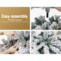 Jingle Jollys Christmas Tree 2.4m Snow Flocked 1165 Tips