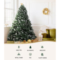 Jingle Jollys 2.4m Snowy Christmas Tree 1225 Tips Xmas Decor