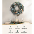 Jingle Jollys 60cm Christmas Wreath LED Lights Snowy Garland