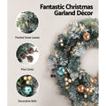 Jingle Jollys 60cm Christmas Wreath LED Lights Snowy Garland