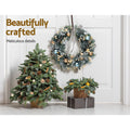 Jingle Jollys 60cm Christmas Wreath LED Lights Snowy Garland