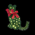 Jingle Jollys Cat Christmas Wreath 20 LED 35x30cm Xmas Decor