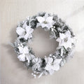 Jingle Jollys 60cm Christmas Wreath LED Lights Snowy Flowers
