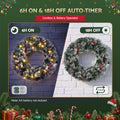 Jingle Jollys 60cm Christmas Wreath LED Lights Snowy Berries