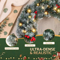 Jingle Jollys 60cm Christmas Wreath LED Lights Snowy Berries