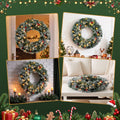 Jingle Jollys 60cm Christmas Wreath LED Lights Snowy Berries