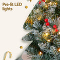 Jingle Jollys 60cm Christmas Wreath LED Lights Snowy Berries